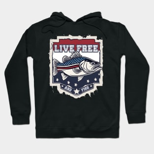 Stars And Striped Bass Hoodie